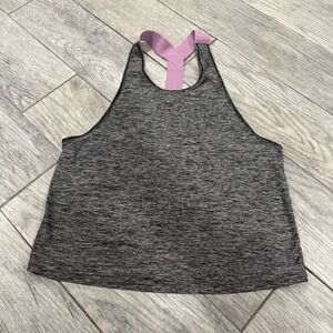 Under Armour Women's Racerback Athletic Tank Top Loose Fit, Sz Small Gray & Pink